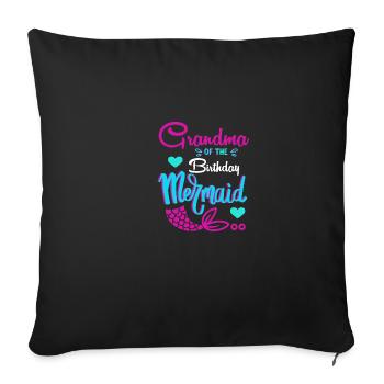 Lustige Oma der Bday Mermaid Oma - Sofakissenbezug 45 x 45 cm - Schwarz - Vorne
