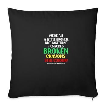 Broken crayons still color graphic bew - Sofa pillowcase 17,3'' x 17,3'' (45 x 45 cm) - black - Front