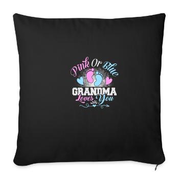 Rosa oder blaue Oma liebt dich Geschlecht enthülle - Sofakissenbezug 45 x 45 cm - Schwarz - Vorne