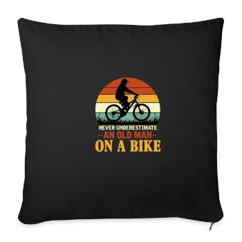 Ne sous-estimez jamais la citation amusante d’un vieux M - Housse de coussin décorative 45 x 45 cm - noir - Devant