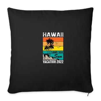 Hawaii Hawaiian Vacation 2022 Retro Matching Family - Sofa pillowcase 17,3'' x 17,3'' (45 x 45 cm) - black - Front