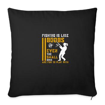 Funny saying is like breasts funny quote - Sofa pillowcase 17,3'' x 17,3'' (45 x 45 cm) - black - Front