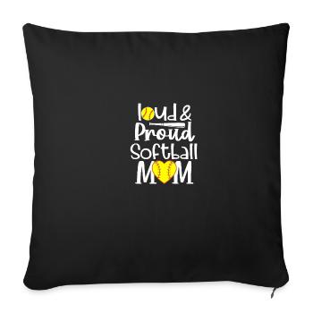 Funny quote loud proud bleached softball -Mu - Sofa pillowcase 17,3'' x 17,3'' (45 x 45 cm) - black - Front