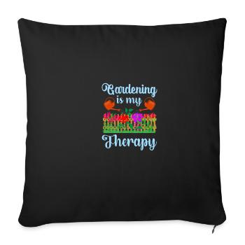 Citation drôle Le jardinage est mon Le - Housse de coussin décorative 45 x 45 cm - noir - Devant