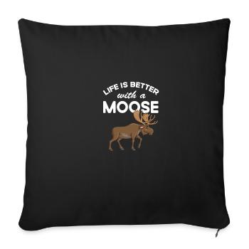 Drôle de conception de wapiti pour hommes Femmes Garçons Tétées - Housse de coussin décorative 45 x 45 cm - noir - Devant