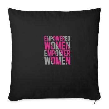 Une citation féministe autonomise les femmes qui sont des femmes - Housse de coussin décorative 45 x 45 cm - noir - Devant