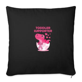 Toddler Pendant T-Rex Breast Cancer Month - Sofa pillowcase 17,3'' x 17,3'' (45 x 45 cm) - black - Front