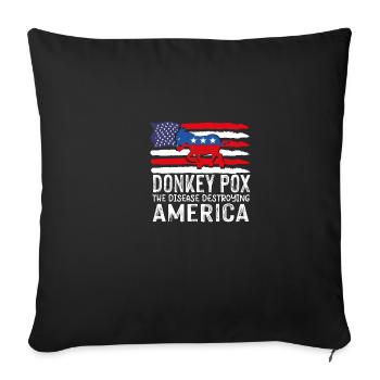Gentlepox pox is the disease that crushes America - Sofa pillowcase 17,3'' x 17,3'' (45 x 45 cm) - black - Front