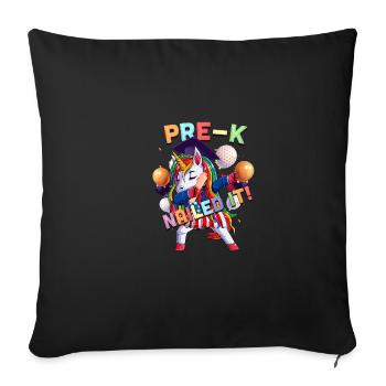 Dab une licorne devant K diplômé de la classe 2 - Housse de coussin décorative 45 x 45 cm - noir - Devant