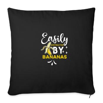 banana slightly distracted bananas vegan food - Sofa pillowcase 17,3'' x 17,3'' (45 x 45 cm) - black - Front