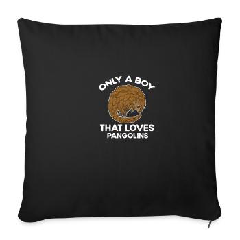 Un seul garçon, les Pangolins Pangolin-Animaux-Liebha - Housse de coussin décorative 45 x 45 cm - noir - Devant