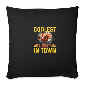 Thanksgiving Enfants Toddler Garçon Dinde la plus cool - Housse de coussin décorative 45 x 45 cm - noir - Devant