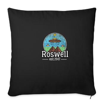 Roswell 1947 Vintage Alien UFO citation drôle Nouveau - Housse de coussin décorative 45 x 45 cm - noir - Devant
