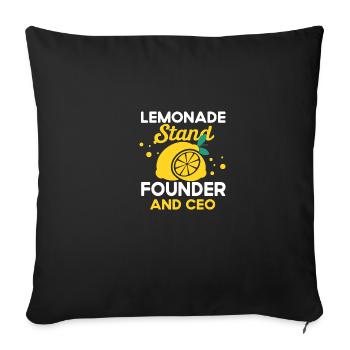Founder and CEO of Limonade Stand - Zitronenliebh - Sofa pillowcase 17,3'' x 17,3'' (45 x 45 cm) - black - Front