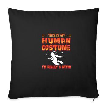 Citation drôle Halloween costume humain I b - Housse de coussin décorative 45 x 45 cm - noir - Devant