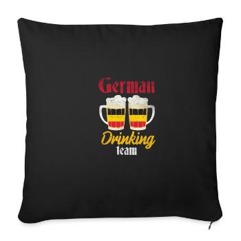 Deutsches Trinkteam Deutsches Bier Prost - Sofakissenbezug 45 x 45 cm - Schwarz - Vorne