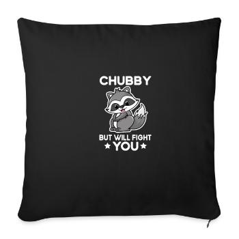 Potelé, mais je vais te combattre, vilain Quoi - Housse de coussin décorative 45 x 45 cm - noir - Devant