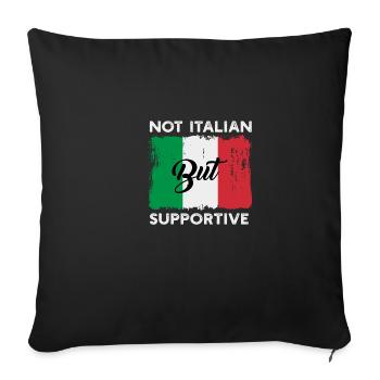 Notated quote not Italian, but at the bottom - Sofa pillowcase 17,3'' x 17,3'' (45 x 45 cm) - black - Front
