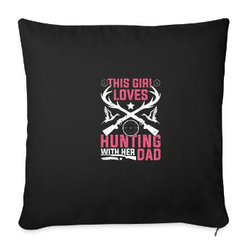 Cette fille aime partager des filles avec son père. - Housse de coussin décorative 45 x 45 cm - noir - Devant