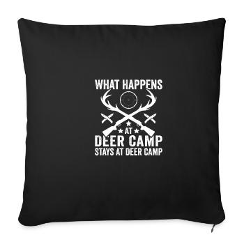 Que se passe-t-il au Deer Camp Séjournez au Deer Camp - Housse de coussin décorative 45 x 45 cm - noir - Devant