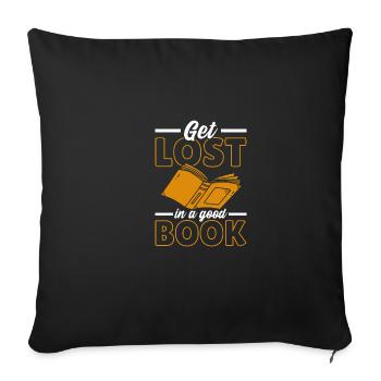 Getting lost in a good book - Sofa pillowcase 17,3'' x 17,3'' (45 x 45 cm) - black - Front