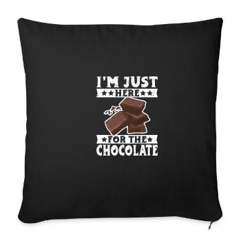 Je ne suis là que pour le chocolat - Housse de coussin décorative 45 x 45 cm - noir - Devant