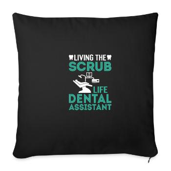 Vivez l’assistante dentaire Peeling Life - Housse de coussin décorative 45 x 45 cm - noir - Devant