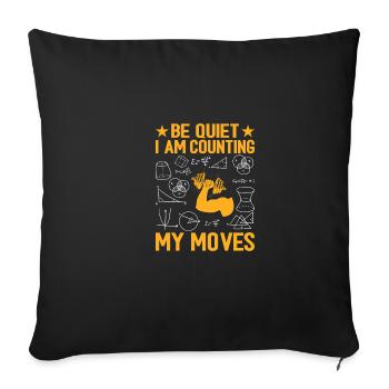 Sois calme, je compte mes mouvements - Housse de coussin décorative 45 x 45 cm - noir - Devant