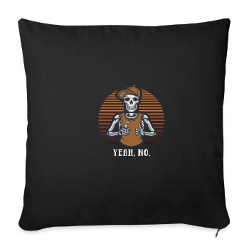 Yes No Funny Sarcastic Humor Sarcasm Intro - Sofa pillowcase 17,3'' x 17,3'' (45 x 45 cm) - black - Front