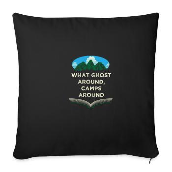 Ghosts around camps around Camping Witz Camper Pun H - Sofa pillowcase 17,3'' x 17,3'' (45 x 45 cm) - black - Front