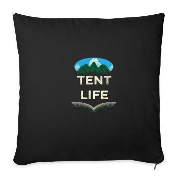 Zeltleben Camping Summer Camper Tropical Wanderwil - Sofa pillowcase 17,3'' x 17,3'' (45 x 45 cm) - black - Front