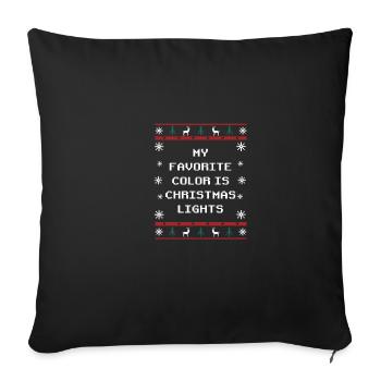 My favorite color is Christmas Lights Positive - Sofa pillowcase 17,3'' x 17,3'' (45 x 45 cm) - black - Front