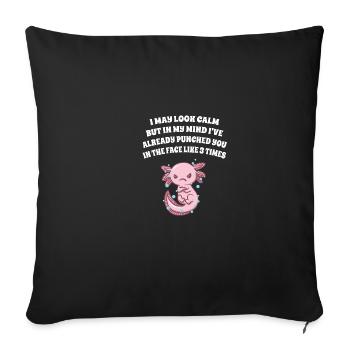 Regarde calme, mais dans ma tête tu t’as déjà - Housse de coussin décorative 45 x 45 cm - noir - Devant
