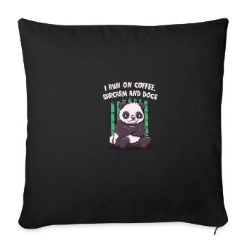 Je cours sur le sarcasme du café et les chiens plus drôles i - Housse de coussin décorative 45 x 45 cm - noir - Devant