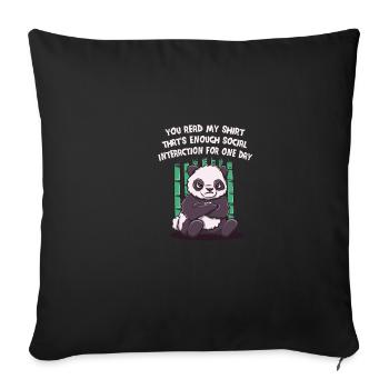C’est assez d’interaction sociale pour une journée lu - Housse de coussin décorative 45 x 45 cm - noir - Devant