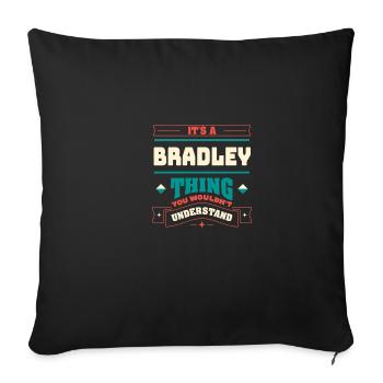 C’est un truc de Bradley, le nom de famille -Matching F - Housse de coussin décorative 45 x 45 cm - noir - Devant