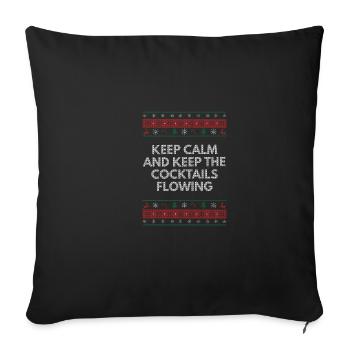 Gardez les cocktails coulant à flot Trin de Noël - Housse de coussin décorative 45 x 45 cm - noir - Devant