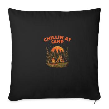 Chillin at Camp Summer Camping Tropical Camper Wan - Sofa pillowcase 17,3'' x 17,3'' (45 x 45 cm) - black - Front