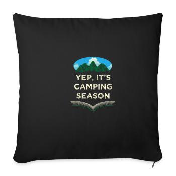 The camping season summer -Camper Tropical Camp T - Sofa pillowcase 17,3'' x 17,3'' (45 x 45 cm) - black - Front