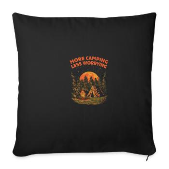 Mehr Camping weniger besorgniserregende Camper Fri - Sofakissenbezug 45 x 45 cm - Schwarz - Vorne