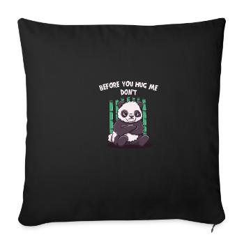 Avant de me serrer dans tes bras, humo introverti drôle - Housse de coussin décorative 45 x 45 cm - noir - Devant