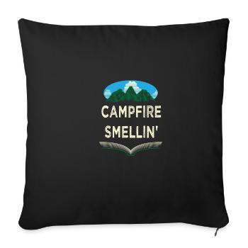 Campfire Smell Camping Summer Camper Tropical Fa - Sofa pillowcase 17,3'' x 17,3'' (45 x 45 cm) - black - Front