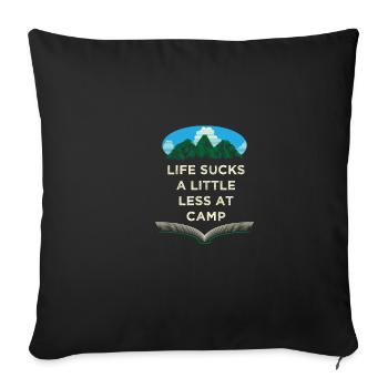 Un peu moins dans le camping amusant du camp citations humour - Housse de coussin décorative 45 x 45 cm - noir - Devant