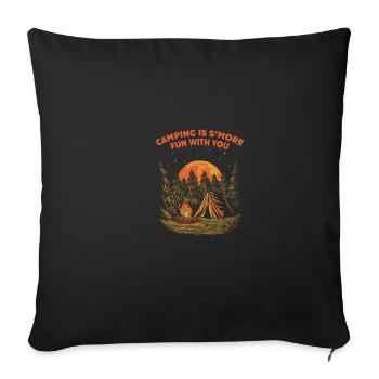 Camping is fun with you camper couples Campin - Sofa pillowcase 17,3'' x 17,3'' (45 x 45 cm) - black - Front