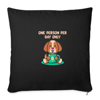One person per day only introverted Pun -Antis - Sofa pillowcase 17,3'' x 17,3'' (45 x 45 cm) - black - Front