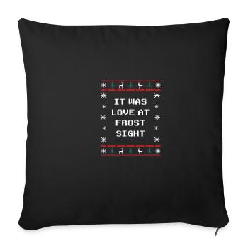 Es war Liebe bei Frost Sight Weihnachten Paaren We - Sofakissenbezug 45 x 45 cm - Schwarz - Vorne