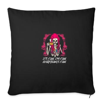 It's fine, it's good, everything fine funny - Sofa pillowcase 17,3'' x 17,3'' (45 x 45 cm) - black - Front