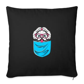 Shih Tzu - Sofa pillowcase 17,3'' x 17,3'' (45 x 45 cm) - black - Front