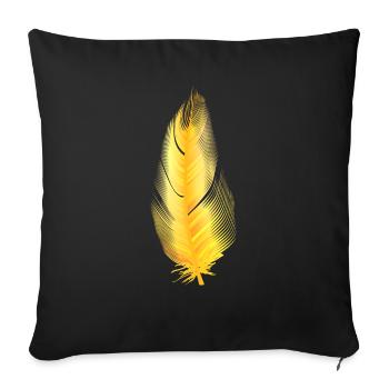 goldene Feder - Sofakissenbezug 45 x 45 cm - Schwarz - Vorne
