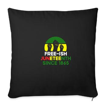 Freier depuis 1865 avec drapeau panafricain pour Juneteen - Housse de coussin décorative 45 x 45 cm - noir - Devant